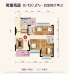 建面约120.27平米户型