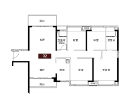 保利·和悦江山4室2厅1厨2卫建面144.00㎡