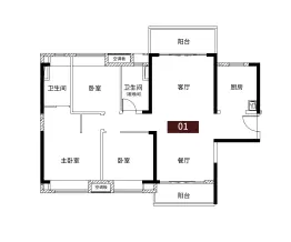 保利·和悦江山3室2厅1厨2卫建面126.00㎡