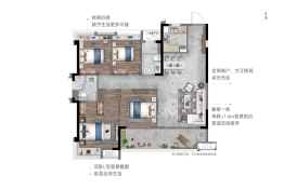 华润海湾润城4室2厅1厨2卫建面125.00㎡