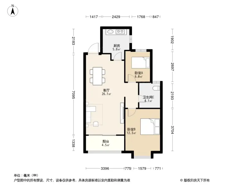 田字格户型图图片