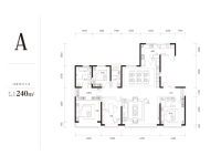 小高层标准层240平米A户型