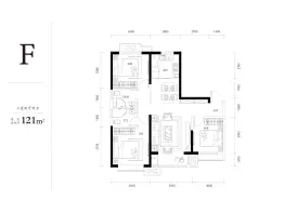 格调宝珀花园3室2厅1厨2卫建面121.00㎡