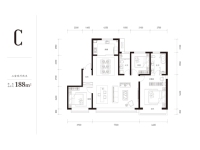 高层标准层188平米C户型