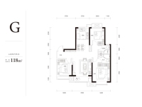 小高层标准层118平米G户型