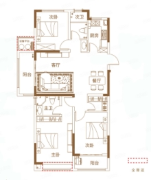 百大·东城印象3室2厅2厨1卫建面128.00㎡