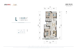 绿都青云筑3室2厅1厨2卫建面113.00㎡