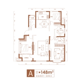 高创浞水苑二期4室2厅1厨2卫建面148.00㎡