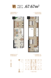 京都壹品3室2厅1厨3卫建面67.67㎡