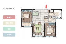 平江学府2室2厅1卫98.4㎡B户型