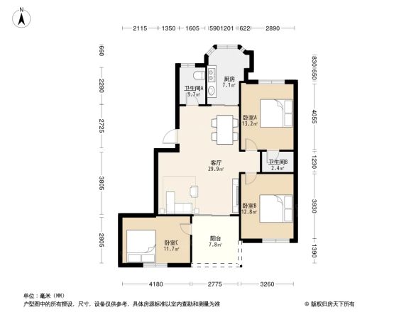 雁北花园户型图