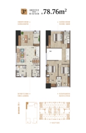 京都壹品4室2厅1厨3卫建面78.76㎡