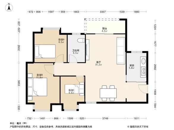 汇景公寓户型图