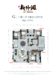 融大·新外滩4室3厅1厨3卫建面169.00㎡