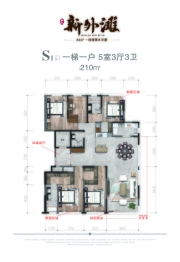 融大·新外滩5室3厅1厨3卫建面210.00㎡