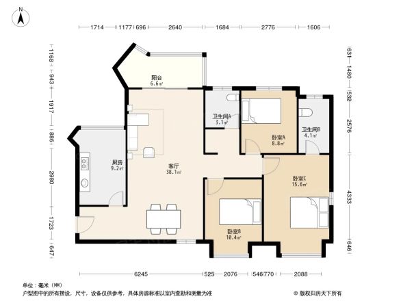 汇景公寓户型图