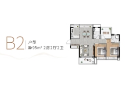 方圆天俊2室2厅1厨2卫建面95.00㎡