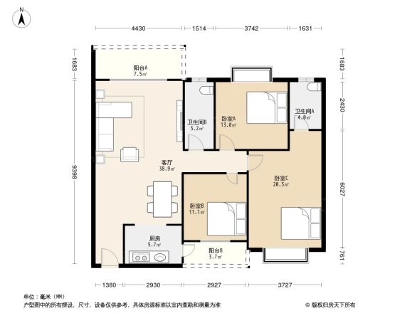 天赐花园户型图