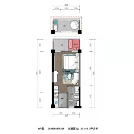 新鸿蓝海1室1厅1厨1卫建面30.40㎡