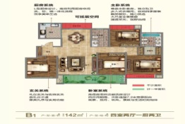 霍邱华力紫云府4室2厅1厨2卫建面1.00㎡