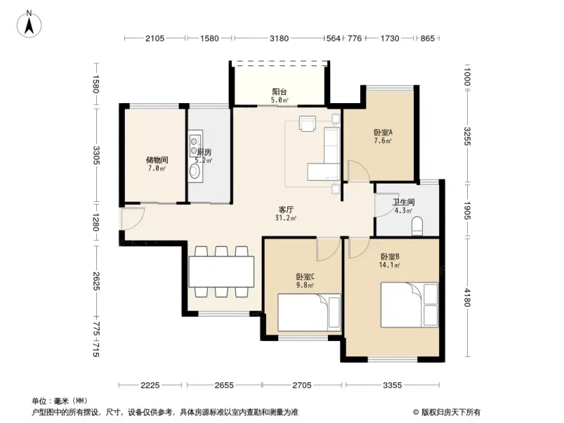 仲恺富川瑞园户型图图片