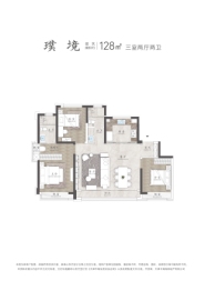中海招商十里观澜3室2厅1厨2卫建面128.0㎡