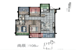 国鸿·北辰铭筑4室2厅1厨2卫建面108.00㎡