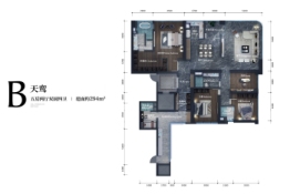 万科锦绣滨江5室2厅2厨4卫建面294.00㎡