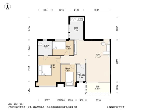 凯蓝滨江公馆户型图