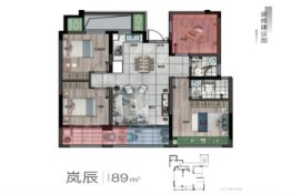 国鸿·北辰铭筑4室2厅1厨2卫建面89.00㎡