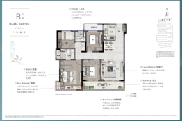 阳光城瑞俊凤临溪岸4室2厅1厨2卫建面125.0㎡