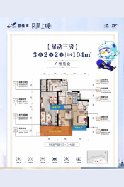 碧桂园·凤凰上城3室2厅1厨2卫建面104.00㎡