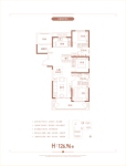 三室两厅两卫 126.96㎡