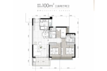 碧桂园云樾半岛100㎡户型