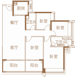 保利和悦滨江4室2厅1厨2卫建面140.00㎡