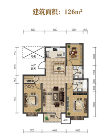 泊澜天下3室2厅1厨2卫建面126.00㎡