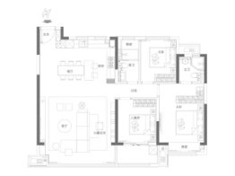 招商雍华府3室2厅1厨2卫建面143.00㎡