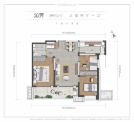 万科四季花城3室2厅1厨1卫建面95.00㎡