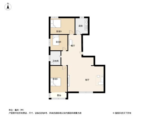 新世纪花园B区户型图