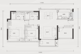 金科·博悦湾2室2厅1厨2卫建面95.00㎡