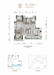 朗诗和风印悦4室2厅1厨2卫建面138.00㎡