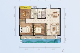 万锦城3室2厅1卫建面95.25㎡