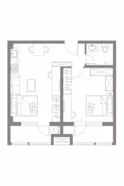 和润一方城2室1厅1厨1卫建面80.0㎡
