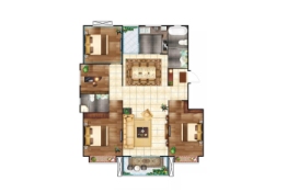 锦襄茗苑4室2厅2厨2卫建面136.00㎡