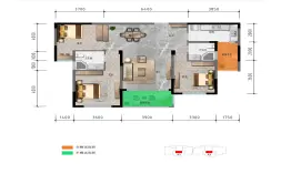 裕添·四季花城3室2厅1厨2卫建面126.00㎡