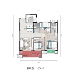 鑫龙·徐东｜菁英府3室2厅1厨2卫建面105.00㎡