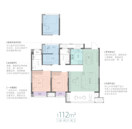 新城云图时光3室2厅1厨2卫建面112.00㎡