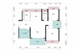 绿景南庄2室2厅1厨1卫建面93.41㎡