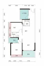 绿景南庄2室2厅1厨1卫建面92.38㎡