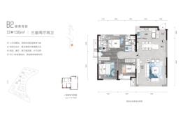 枫叶·蔚澜半岛3室2厅1厨2卫建面135.00㎡